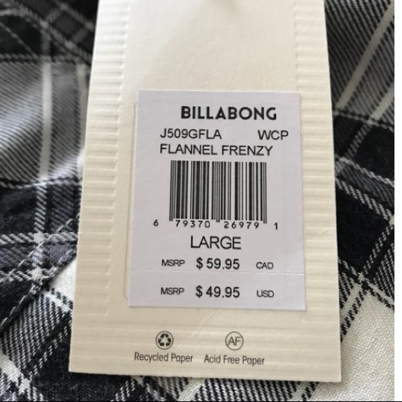 ❌SOLD❌Billabong NWT Flannel Frenzy size Large - Picture 8 of 8